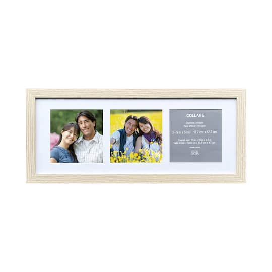 3 Opening Natural Woodgrain 5&#x22; x 5&#x22; Collage Frame with Mat by Studio D&#xE9;cor&#xAE;